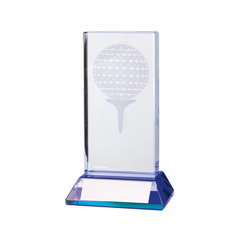 Golf-lasipalkinto pallo+tii